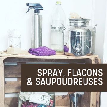 Spray, vaporisateur, flacon et saupoudreuse écologique inox verre